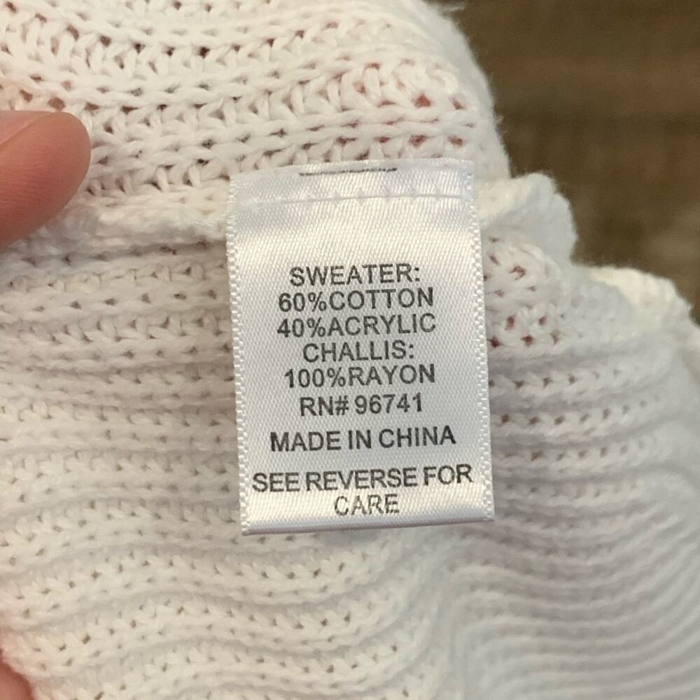 Off white self esteem knit sweater.  size small - Picture 4 of 5